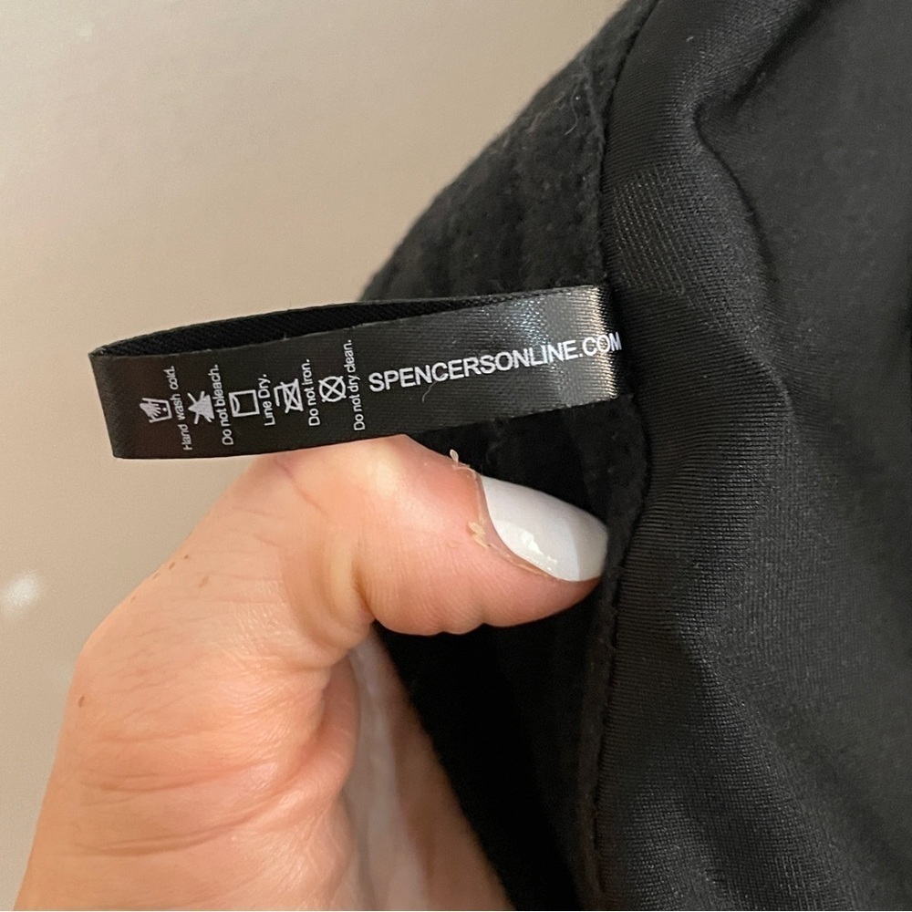 Spencers Corset Bustier Top Neon Swirls Mesh Ruffle Small - Picture 12 of 13